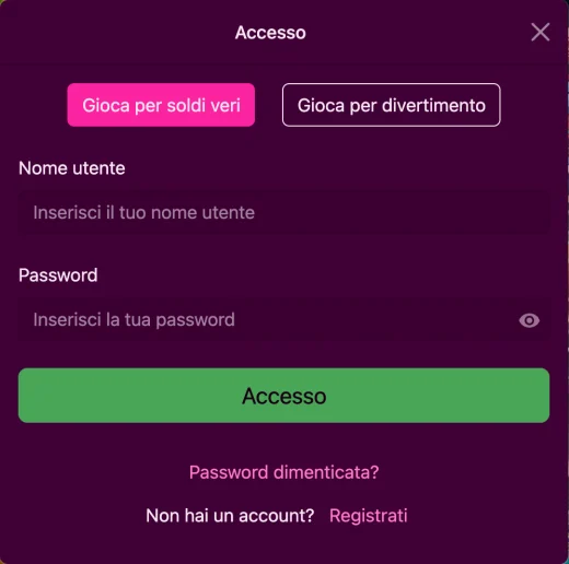 Schermata registrazione Candyland